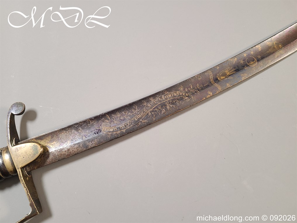 English 1796 blue and Gilt Lord Hills No1 Leominster Masonic Sword - Image 39