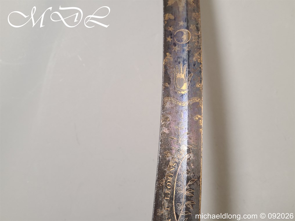 English 1796 blue and Gilt Lord Hills No1 Leominster Masonic Sword - Image 28