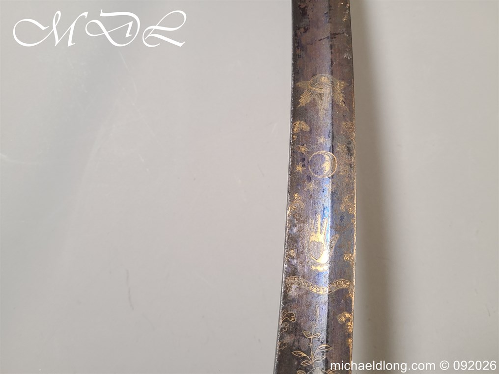 English 1796 blue and Gilt Lord Hills No1 Leominster Masonic Sword - Image 27