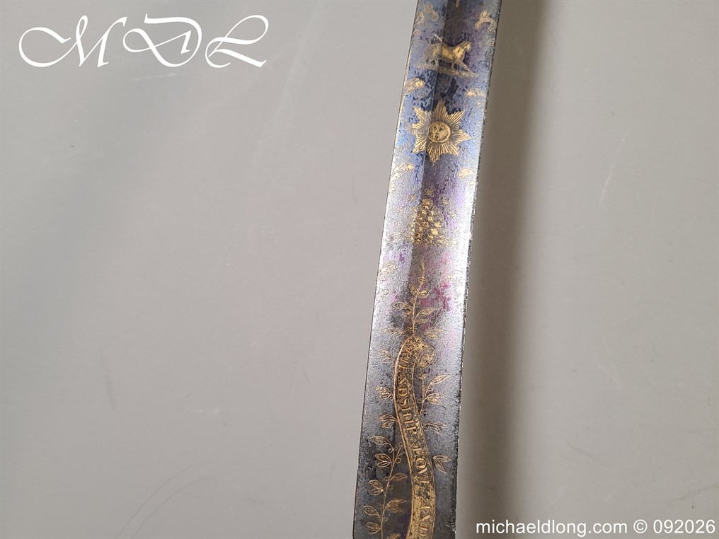 English 1796 blue and Gilt Lord Hills No1 Leominster Masonic Sword - Image 19