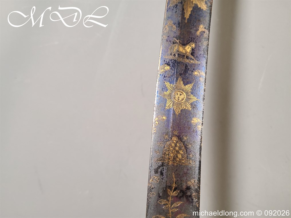 English 1796 blue and Gilt Lord Hills No1 Leominster Masonic Sword - Image 17