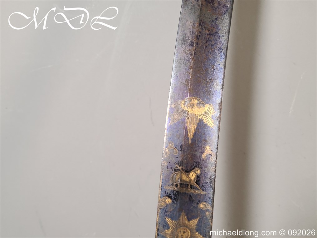 English 1796 blue and Gilt Lord Hills No1 Leominster Masonic Sword - Image 15