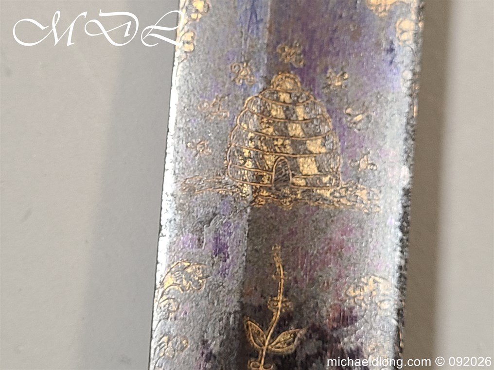 English 1796 blue and Gilt Lord Hills No1 Leominster Masonic Sword - Image 8