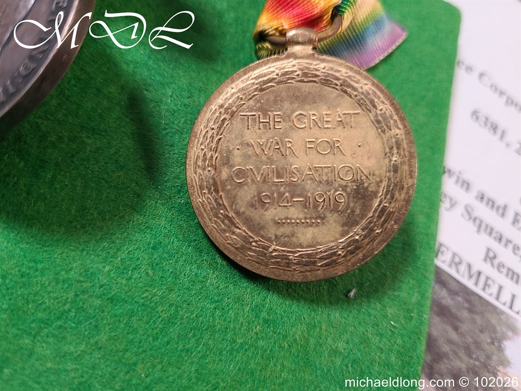 Royal Sussex Regiment WW1 Medal Group - Image 11