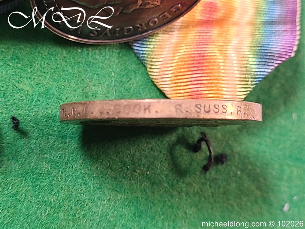 Royal Sussex Regiment WW1 Medal Group - Image 10