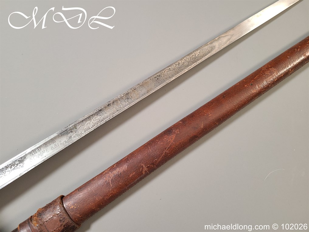 British Hampshire Infantry Officers Sword Memorial Sword - Image 38