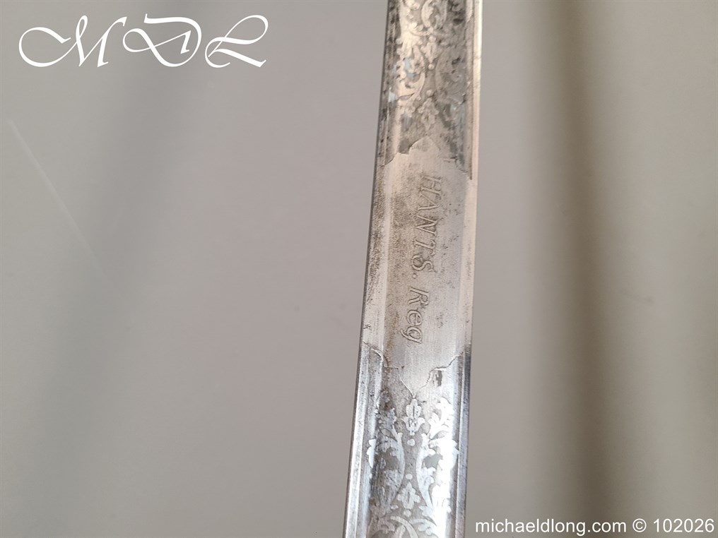 British Hampshire Infantry Officers Sword Memorial Sword - Image 21