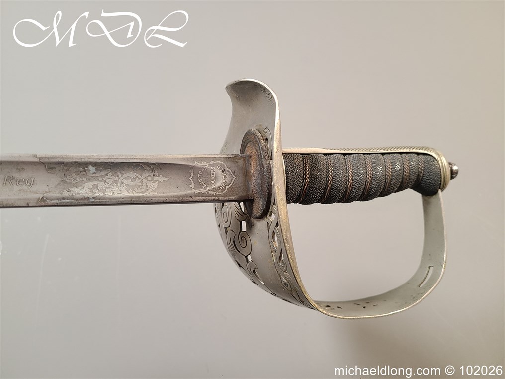 British Hampshire Infantry Officers Sword Memorial Sword - Image 4